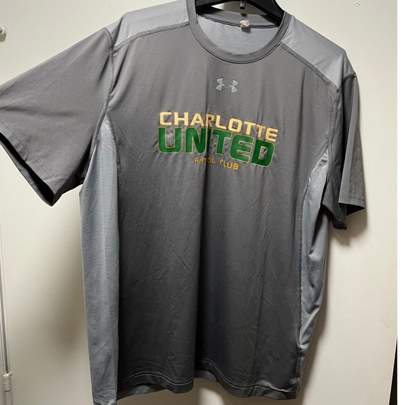 Under Armour Other - Under Armour Charlotte United Soccer Club T Shirt Men Large Loose Heat Gear Gray